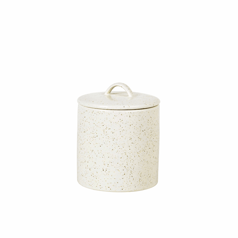 Nordic Vanilla Jar with Lid, Off White