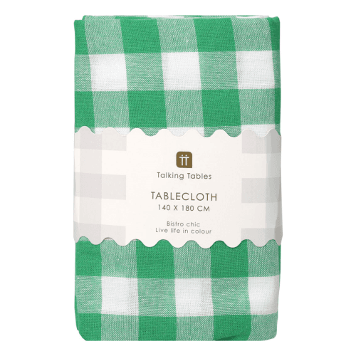 Image showing the Bon appetit Gingham Fabric Tablecloth, Green product.