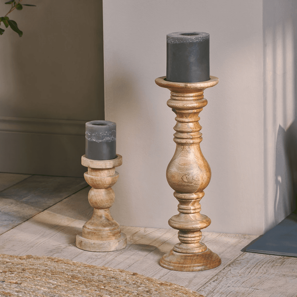 Akello Mango Wood Candlestick
