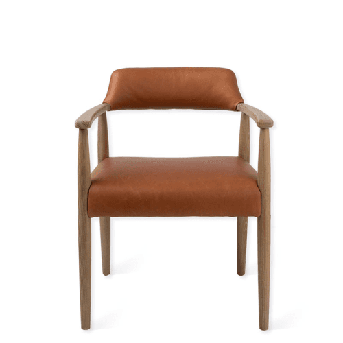 Image showing the Rowden Leather Dining Chair, Ash Wood product.