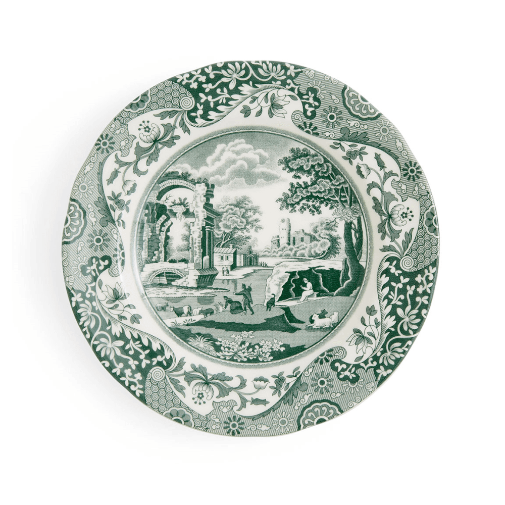 Heritage Italian Set of 4 Tea Plates, Green