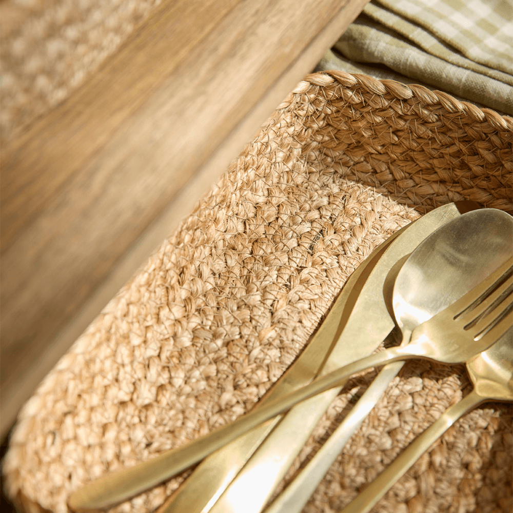Jute Set of Two Trays, Natural