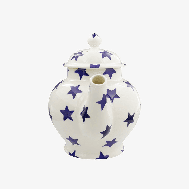 Blue Star Teapot, Cream