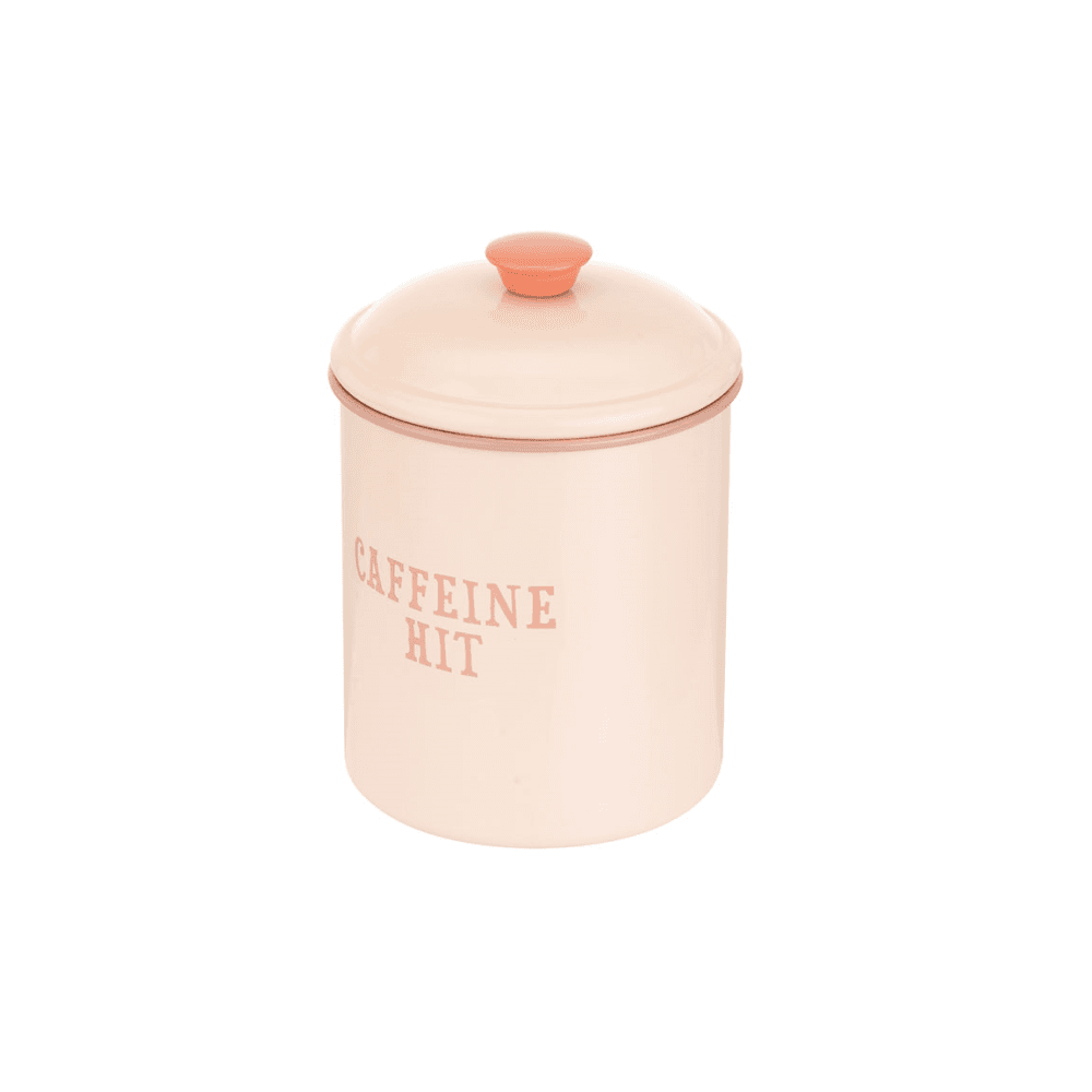 Caffine Hit Coffee Canister, Pink