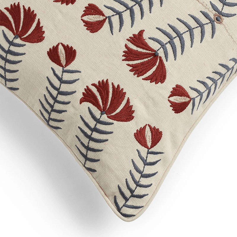 Highweald Cushion Cover, Red/Air Force Blue