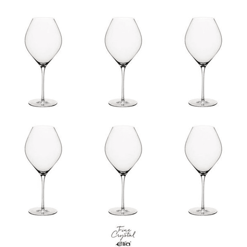 Miravell Set of 6 Crystal White Wine Glasses, Clear
