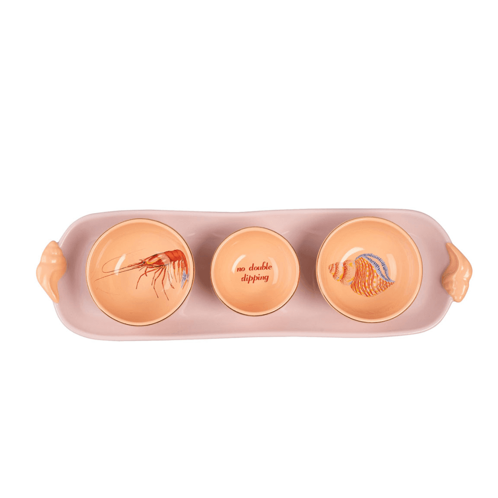 Shrimp Dipping Bowl Set, Pink