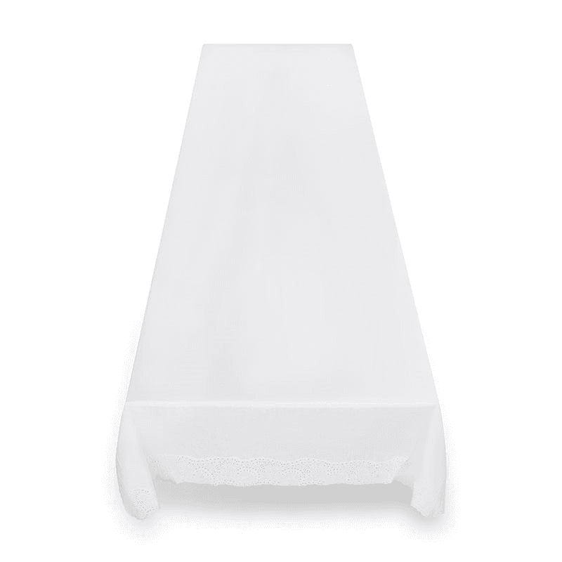 Broderie Anglaise Linen Tablecloth, White