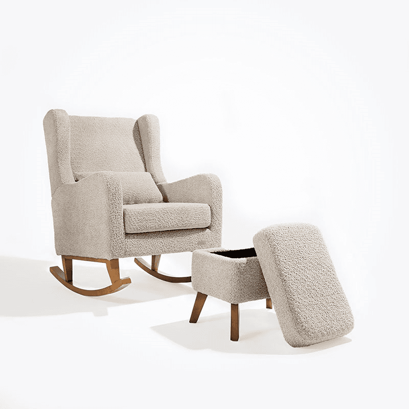 Harper Wingback Rocking Chair & Footstool