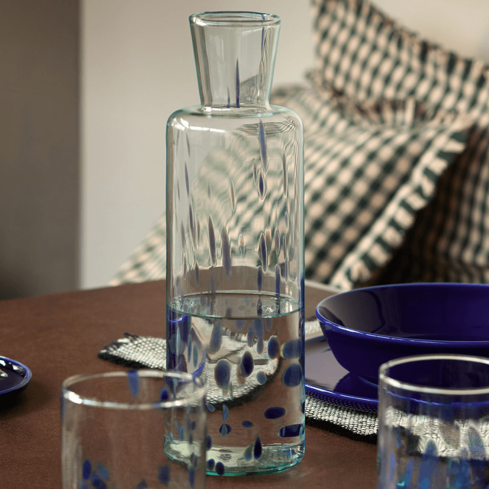 Sea Glass Carafe, Ocean Blue