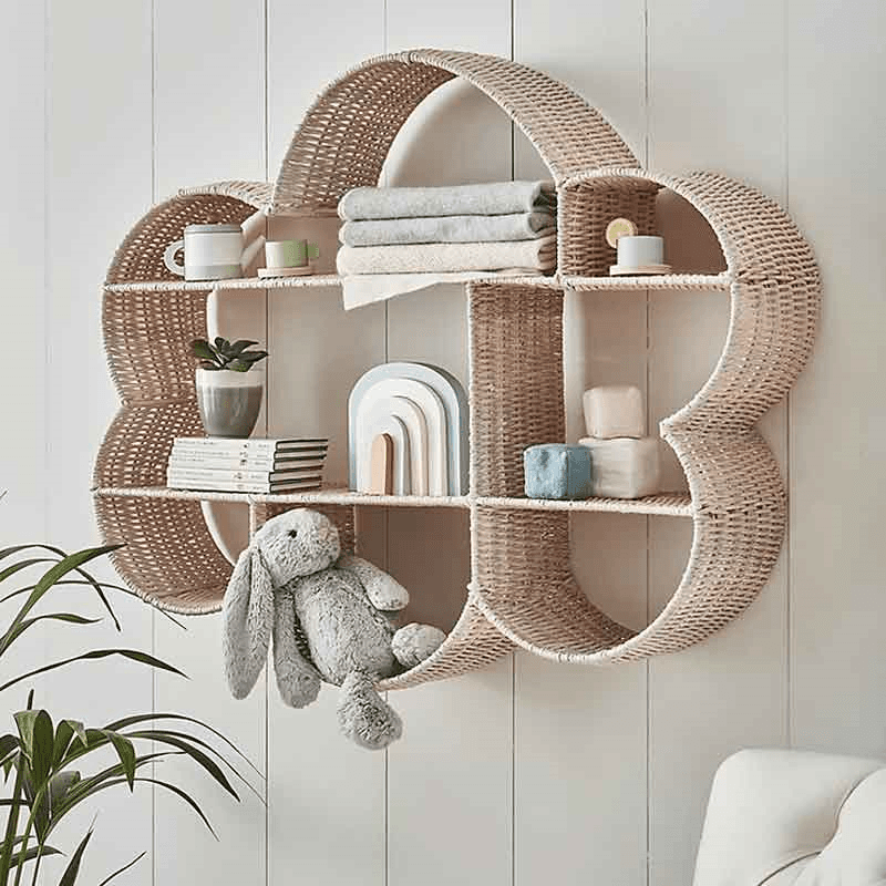 Rattan Cloud Bookshelf, Natural