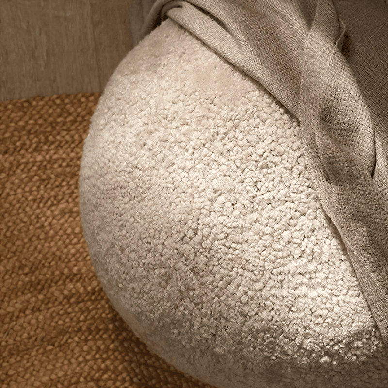 Sheepskin Cosy Pouffe, Oatmeal