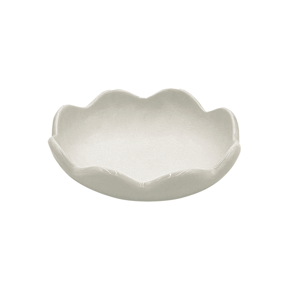 Scalloped Peanut Bowl, Cream