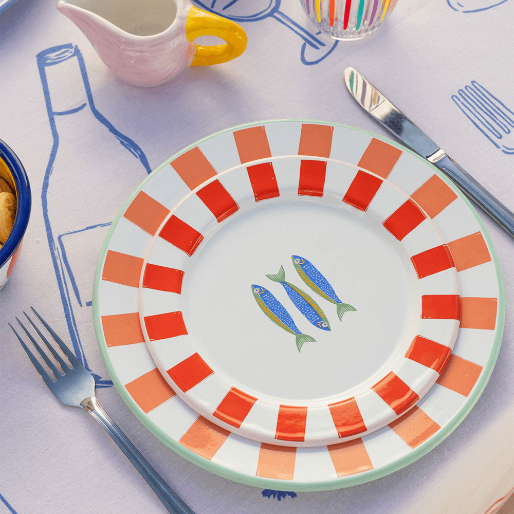 Bon appetit Enamel Plate, Fish