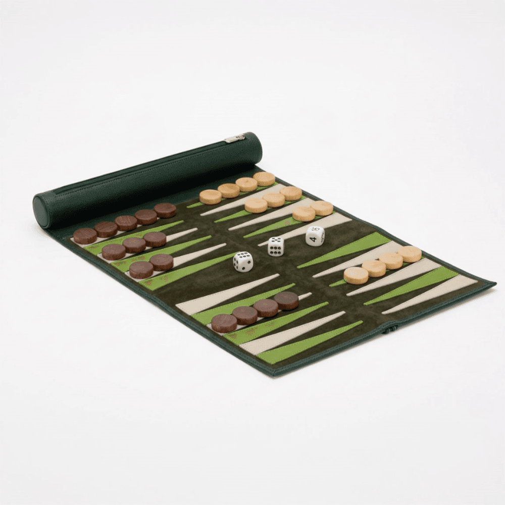 Luxury Leather Travel Backgammon Set