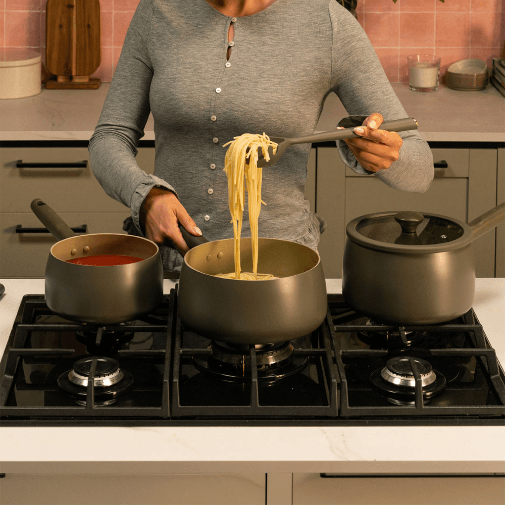 Ceramic Set of 3 Non-Stick Saucepans