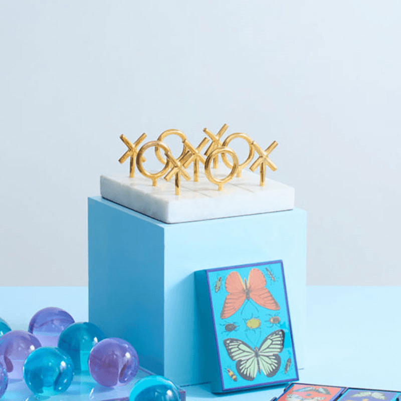 Tic Tac Toe Set, Brass