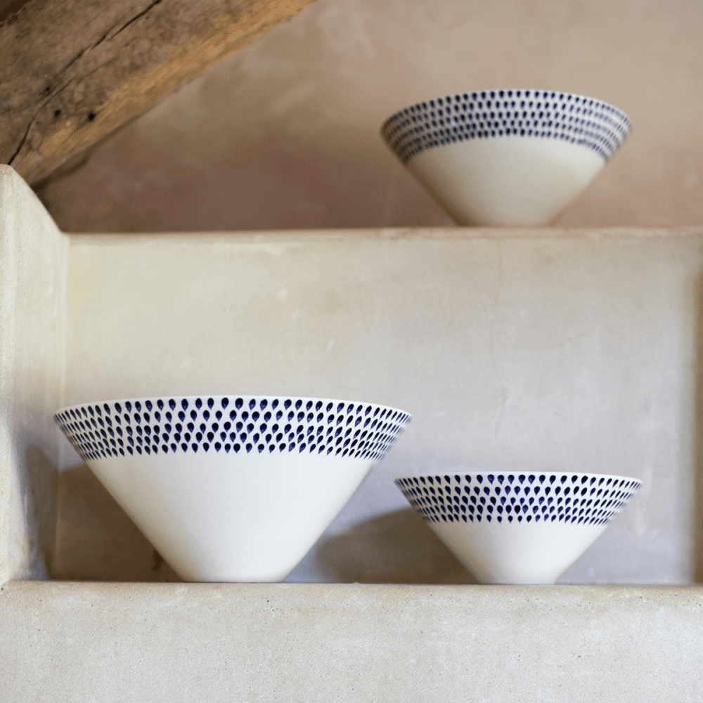 Indigo Drop Serving Bowl