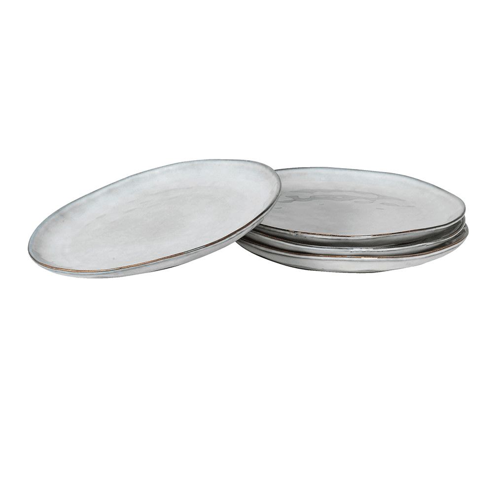 Flax Set of 4 Dinner Plates, White