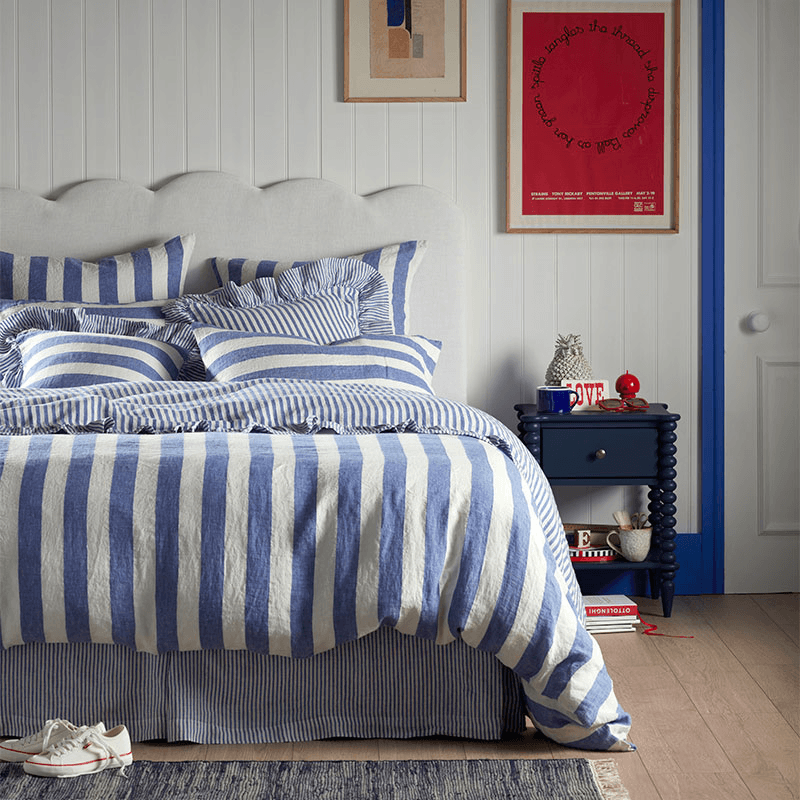 Cora Stripe Linen Duvet Cover