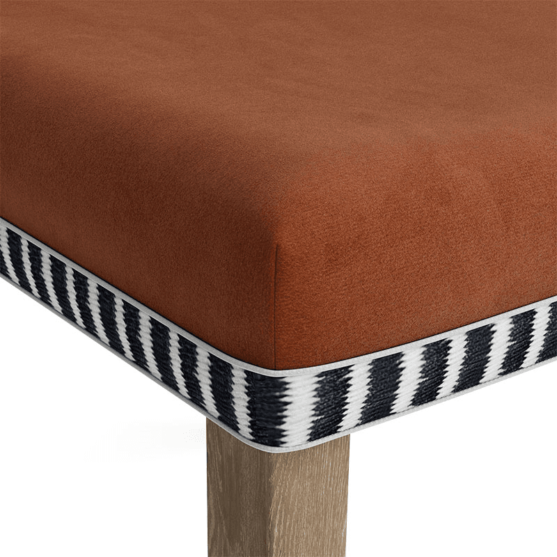 Abbey Velvet Dining Chair, Dirty Orange