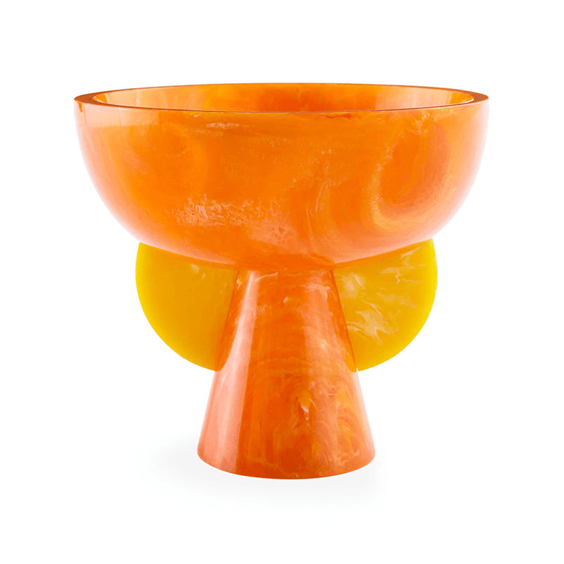 Mustique Pedistal Bowl, Orange/Yellow