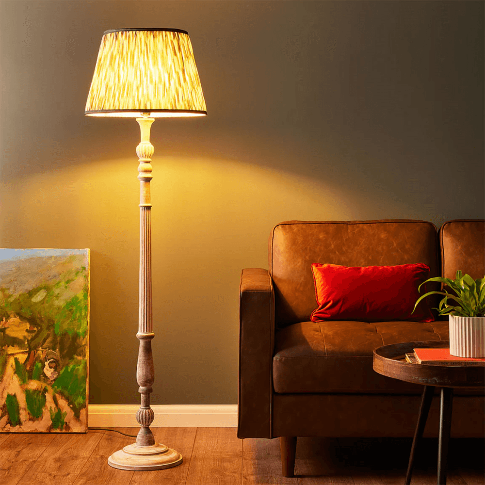 Eloise Floor Lamp, Natural Whitewash