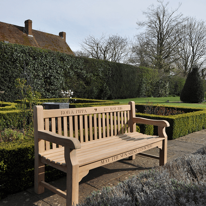 Personalised Parkland Garden Bench, Teak