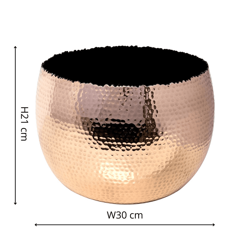 Hammered Bowl planter, Copper