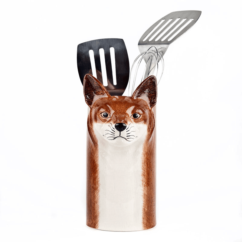 Fox Utensil Pot, Brown