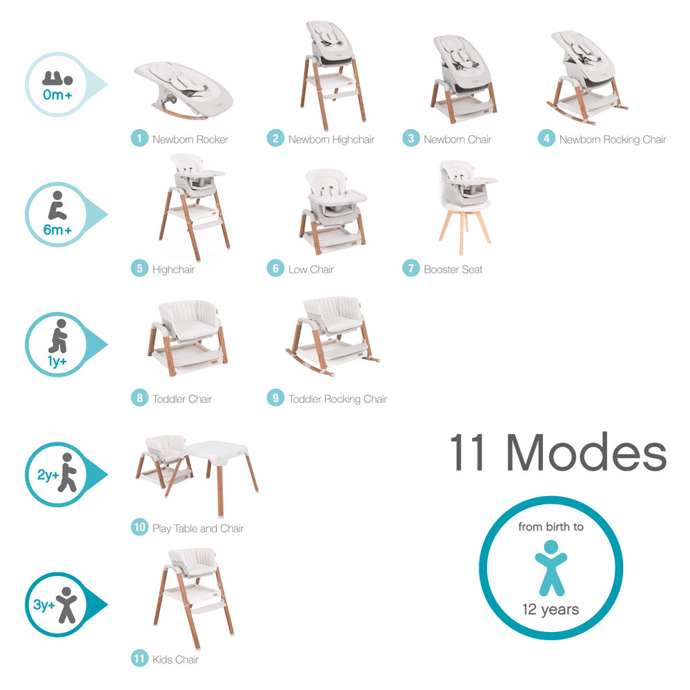 Nova Convertible High Chair Bundle, Birth to 12 Years