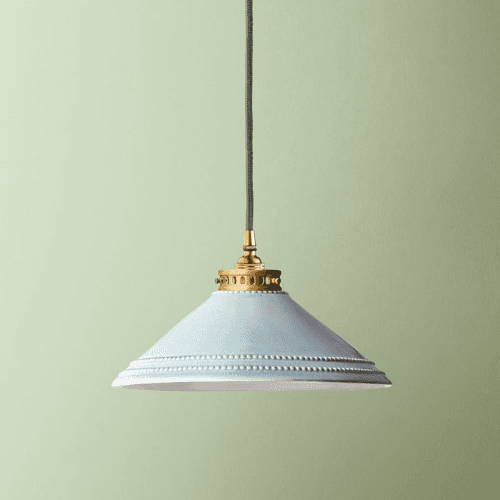 Image showing the Ted Ceramic Shade with Antiqued Brass Gallery product.