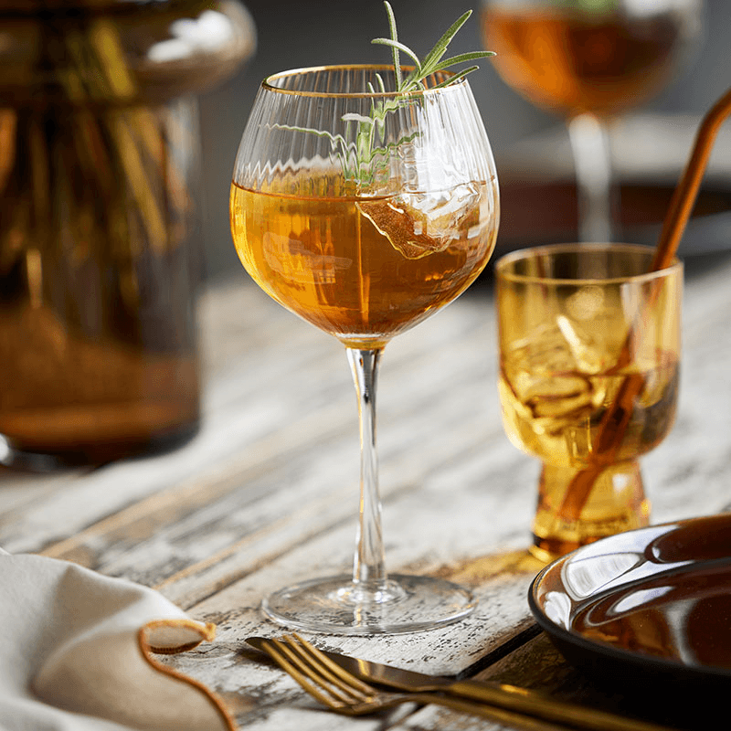 Palermo Set of 4 Gin & Tonic Glasses, Gold