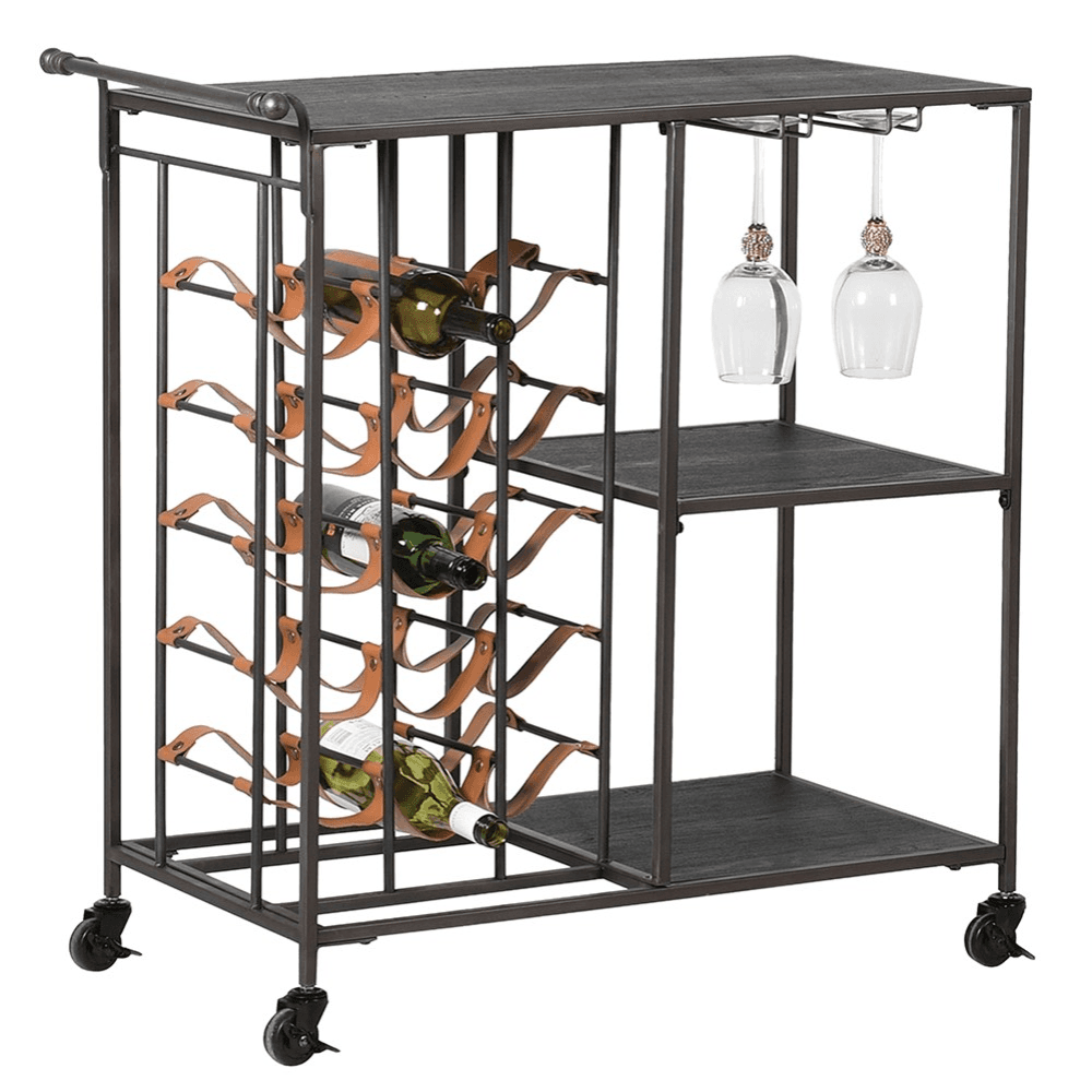 Metal Wine Rack and Trolley, Black