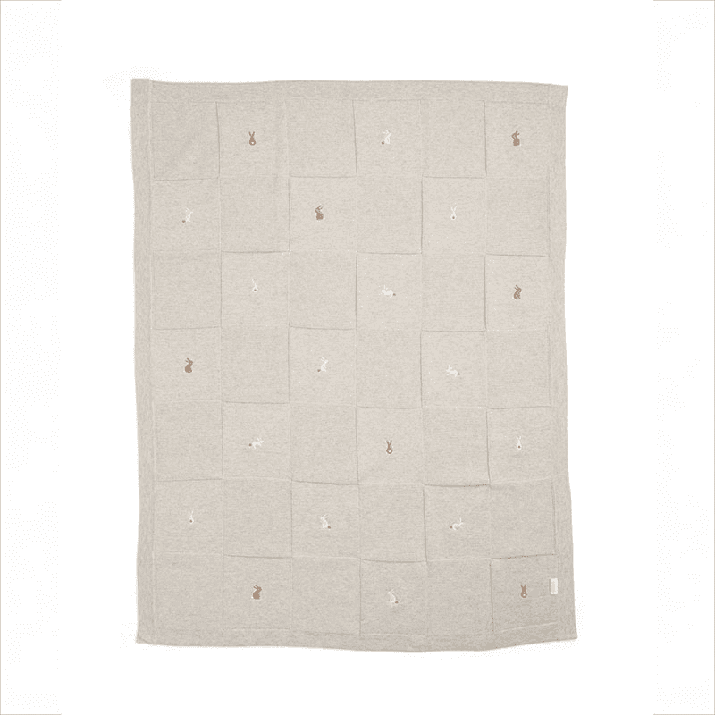 Bunny Knitted Blanket, Grey