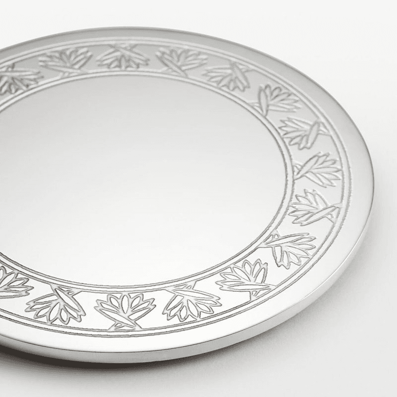 Rochester Set of 4 Engraved Silver Coasters, Silver