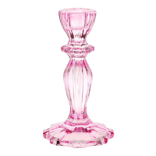 Image showing the Boho Glass Candle Holder, Pink product.