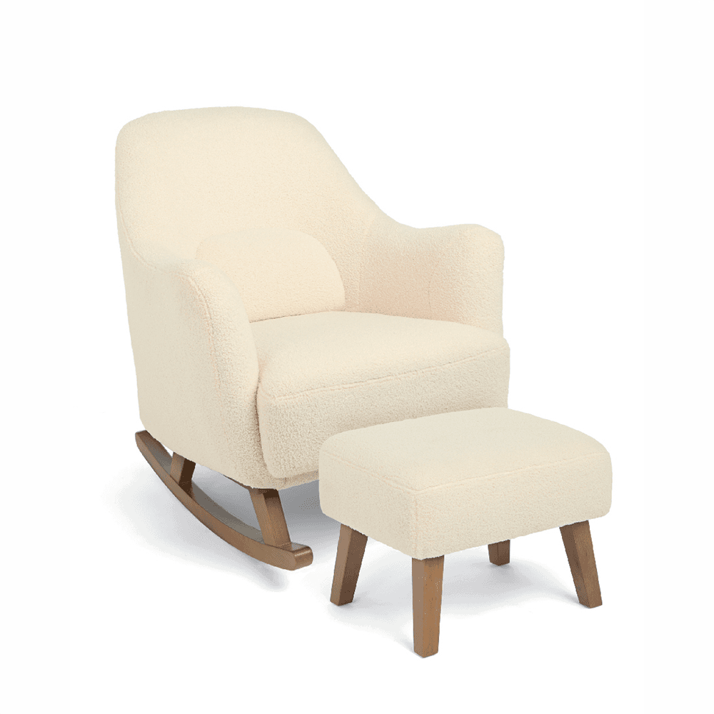 Penrose Nursing Chair & Footstool, Off White Boucle
