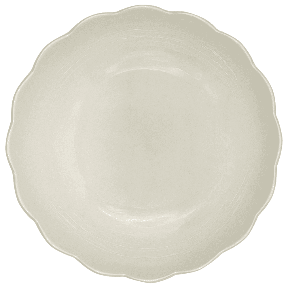 Scalloped Salad Bowl, Cream