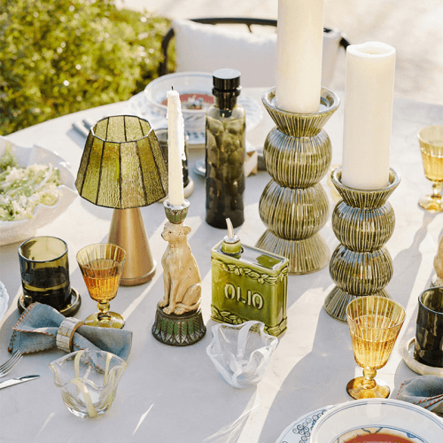 Image showing the Katskhi Candle Holders Pair, Green product.