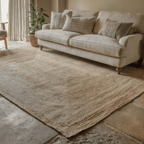 Image showing the Braided Hemp Rug, Natural product.