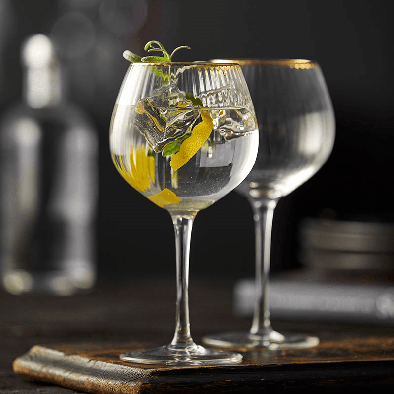Palermo Set of 4 Gin & Tonic Glasses, Gold