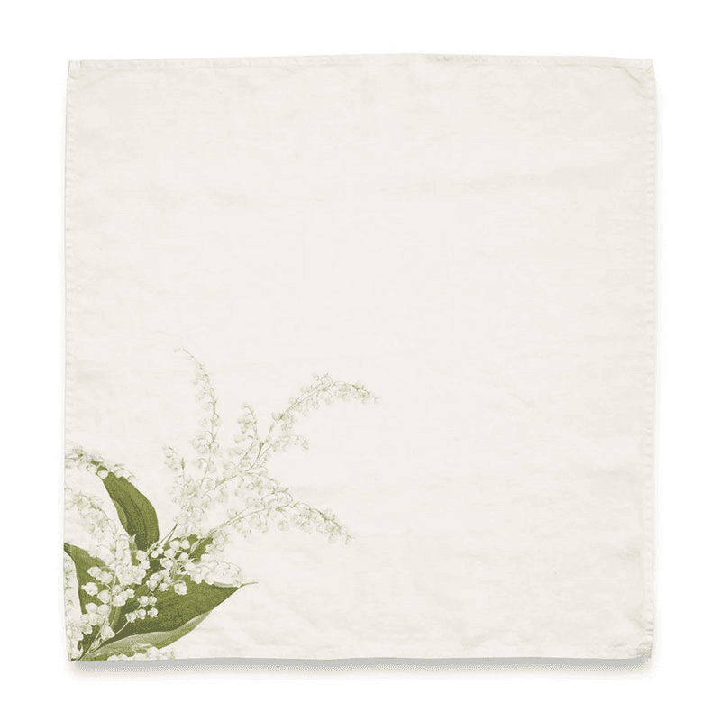 Lilly of the Valley Muguet Linen Napkin, White