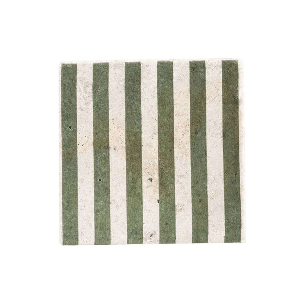 Stripe Set of 4 Coasters, Green