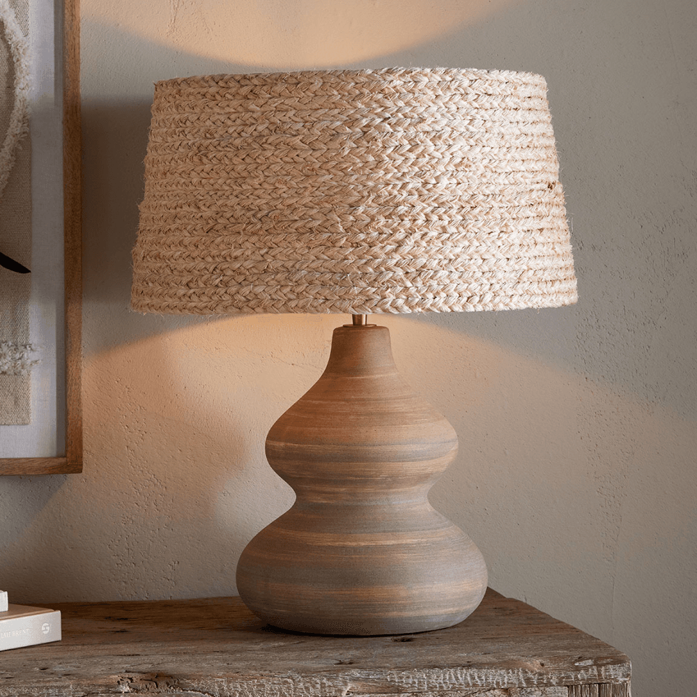 Dalat Ceramic Table Lamp, Natural