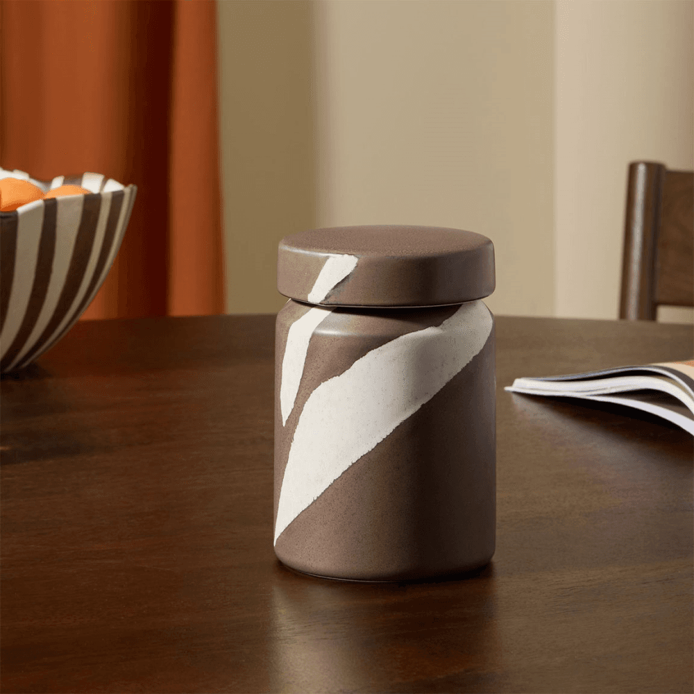 Travellers Rest Stripe Storage Jar, Brown