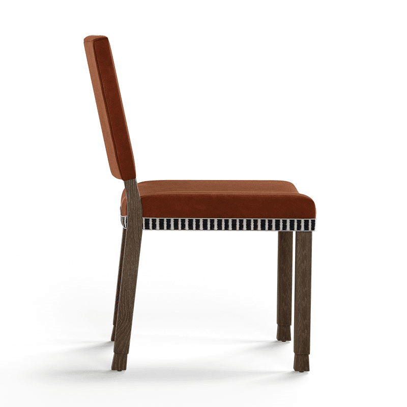 Abbey Velvet Dining Chair, Dirty Orange