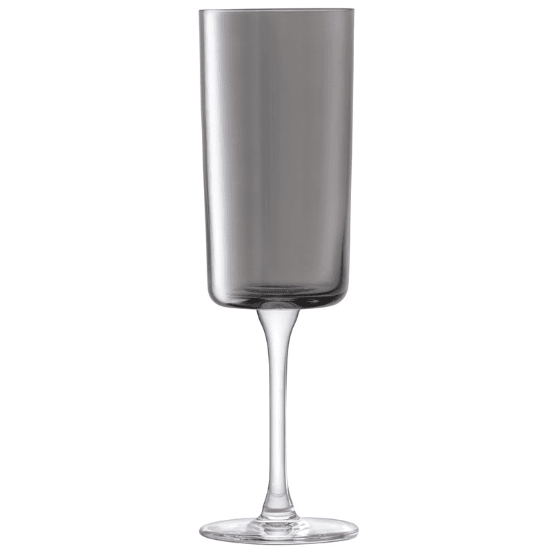 Lunar Set of 2 Champagne Flutes, Lunar Grey