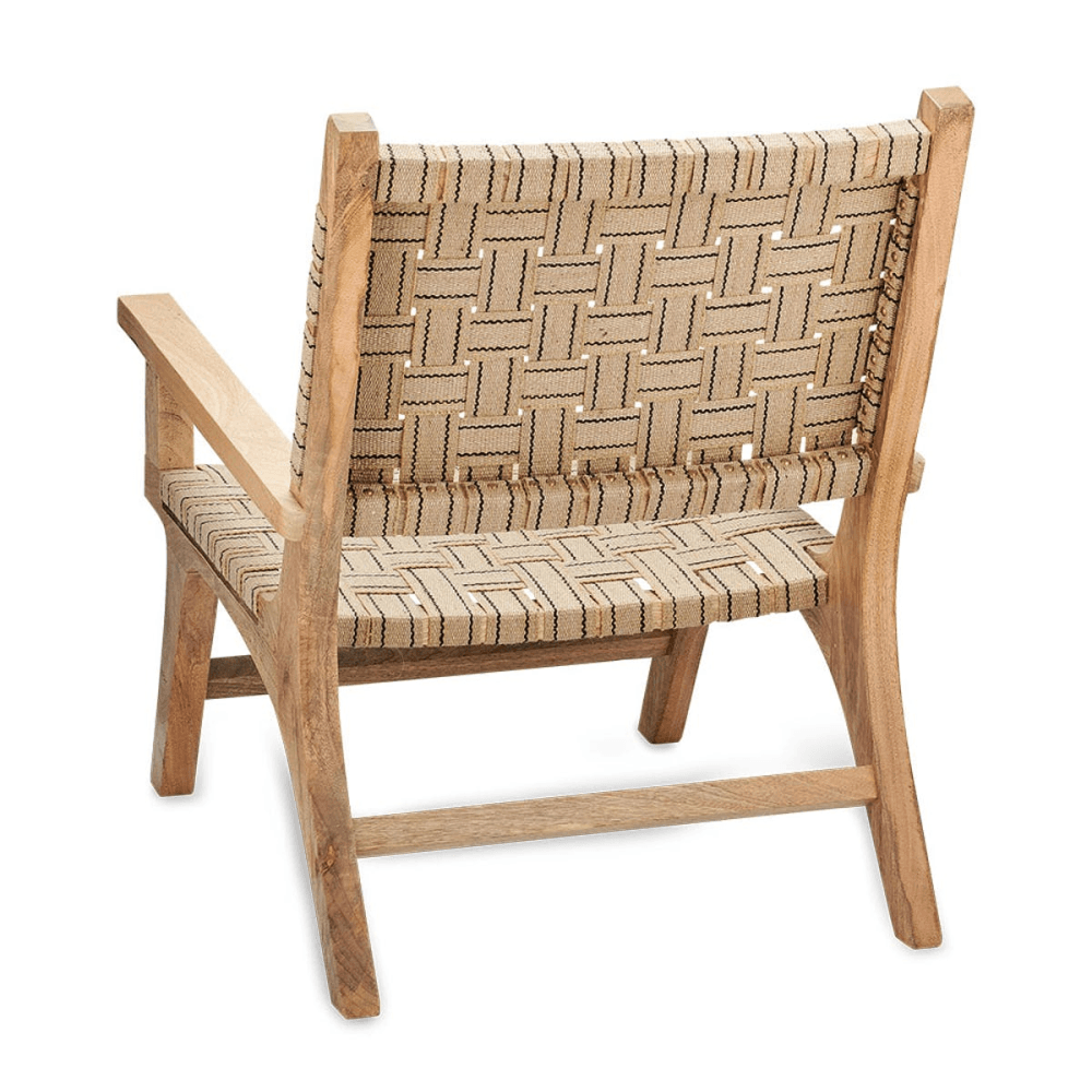 Yamuna Ticking Stripe Lounge Chair, Natural and Black