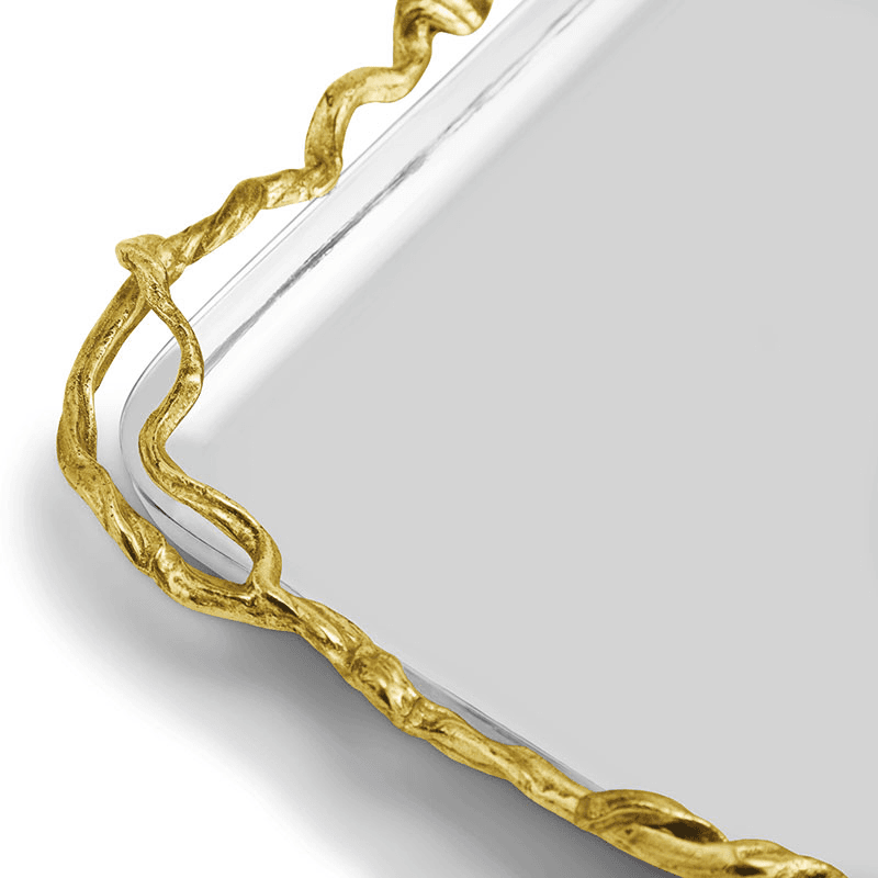Wisteria Gold Matzah Plate, Gold